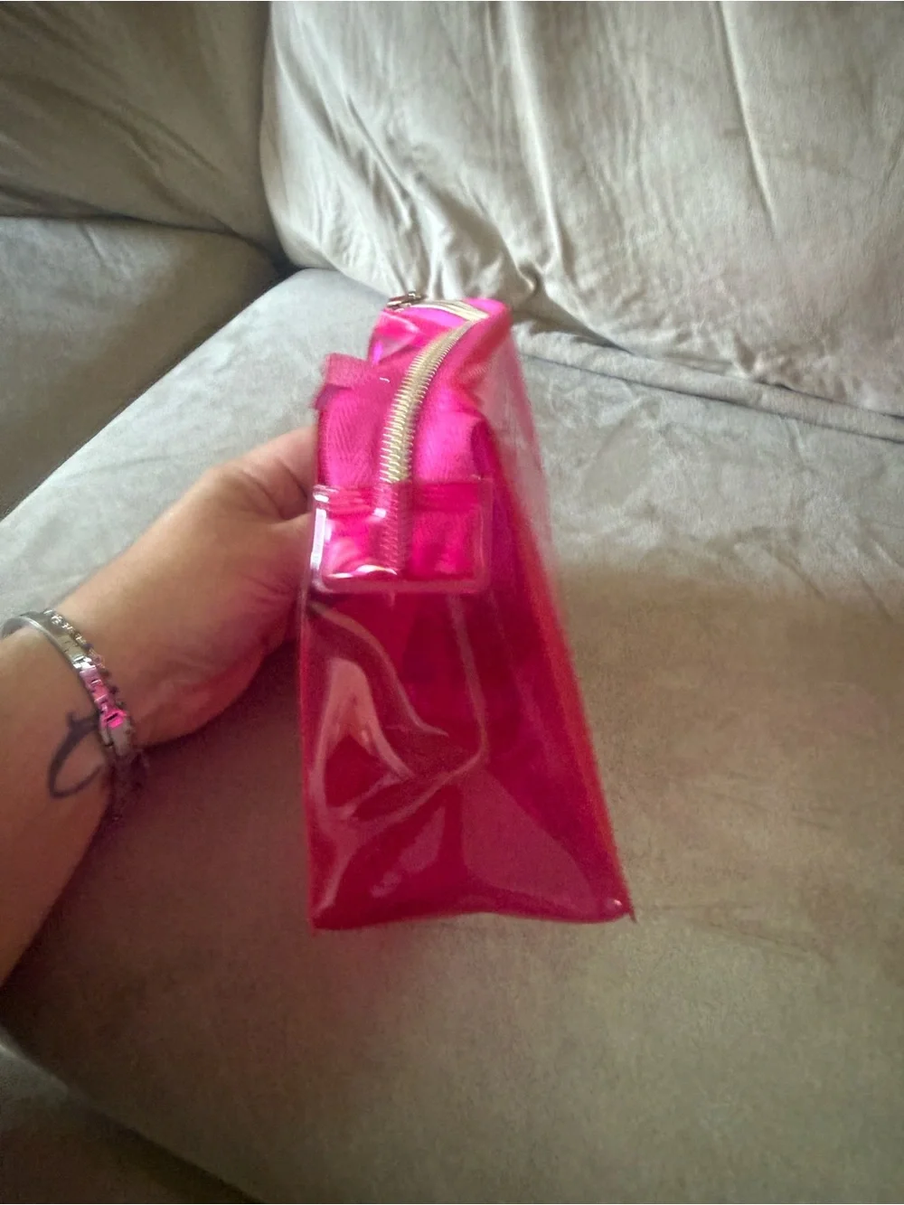 Prada candy pink makeup/travel bag